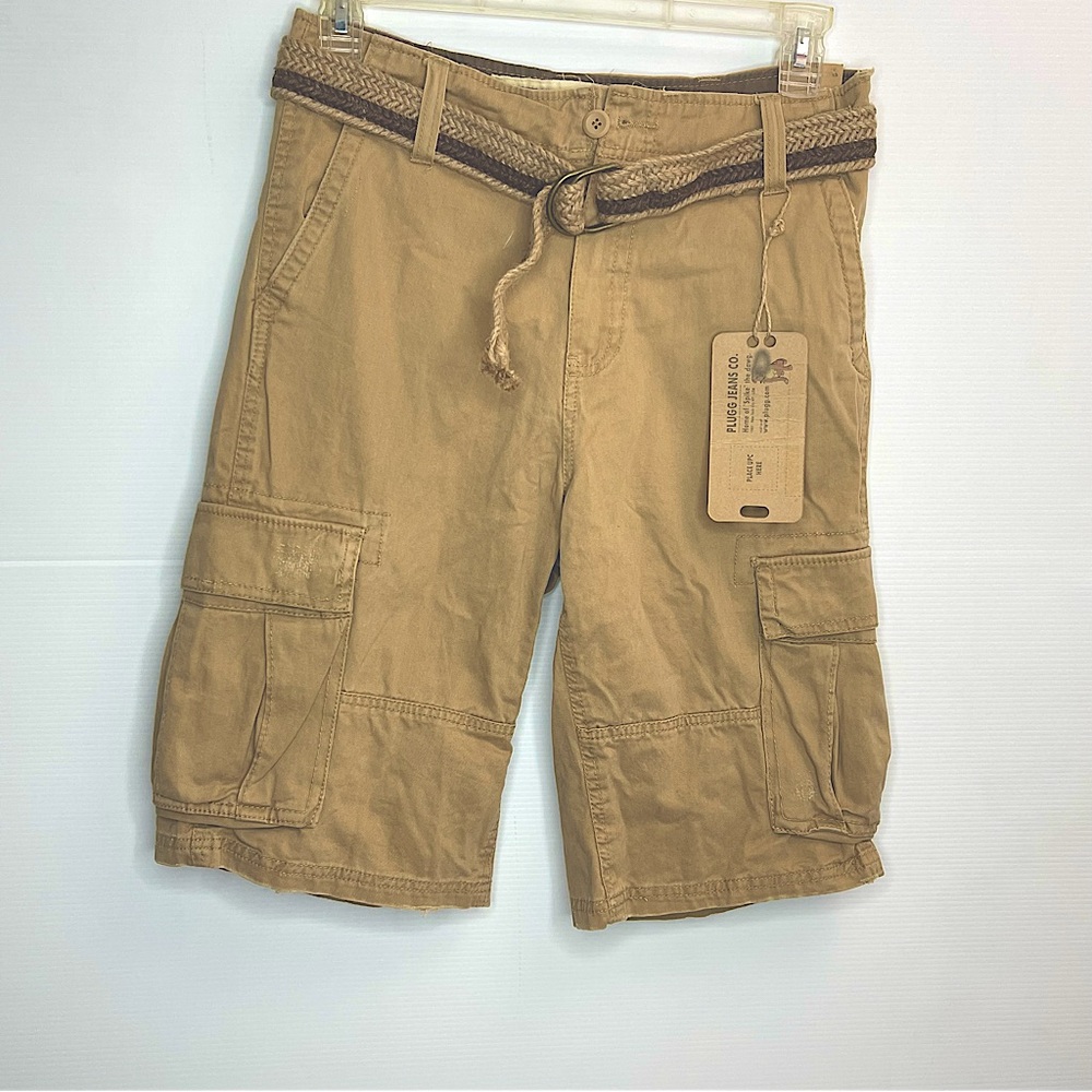 Vintage plugg Jeans co. Men’s 30 belt Cargo Tan/brown shorts